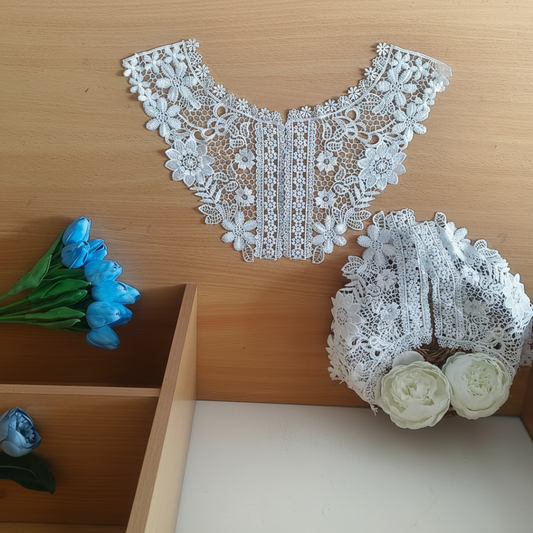 GownLink-small flower round neck Patch Neckline Top for wedding dress