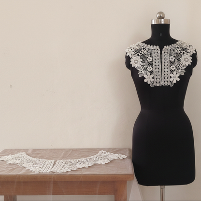 GownLink-small flower round neck Patch Neckline Top for wedding dress