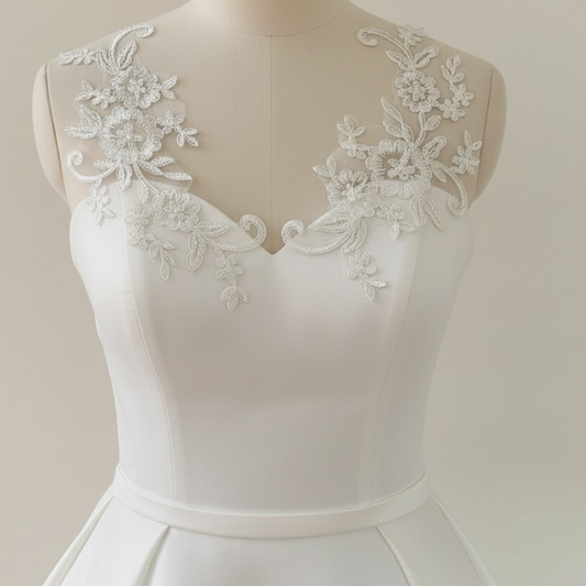 GownLink- white patch Top for wedding Gown- GLHS14 patch