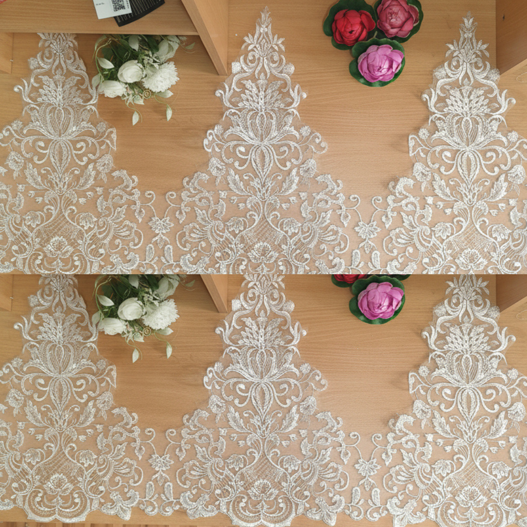 GownLink - White Lace Border with Wedding gown- GLVLQD2 Lace