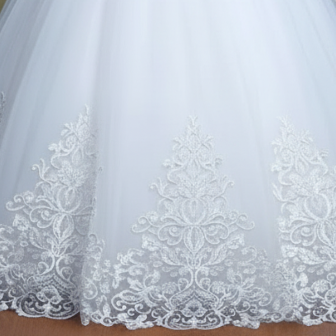GownLink - White Lace Border with Wedding gown- GLVLQD2 Lace