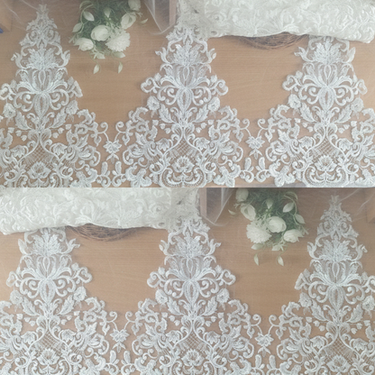 White Lace Border for White Bridal Gown - GLVLQD1