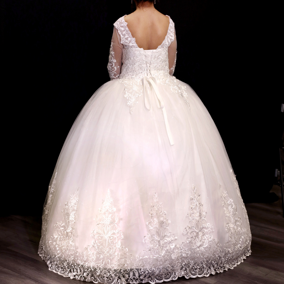 GownLink Luxury Bridal Ball Gown with Elegant Christian & Catholic Wedding Bridal Dress GLVLQD09B