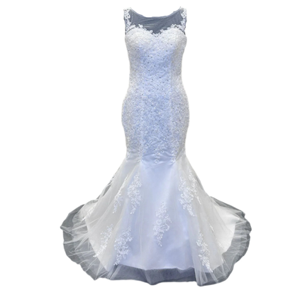 GownLink Elegant Mermaid Wedding Gown with Sleeves Christian & Catholic Bridal Dress for Church Ceremony GLD290