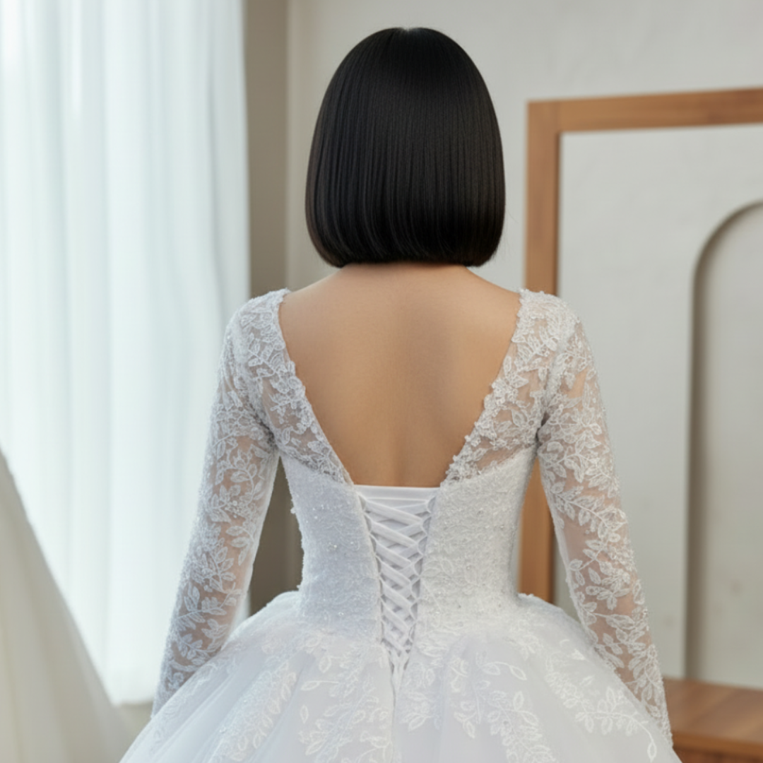 GownLink Stunning Royal White Princess Bridal Ball Gown for Christian Wedding Ceremonies GLGB170-B
