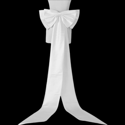 Side view of Short Detachable Bow for  showing texture — GownLink BOW