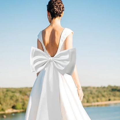 GownLink,s 67" Big Bow for Dress Long Double Satin Bow Belt for Bride Formal Wedding Dress