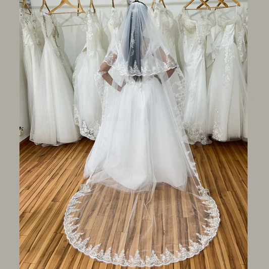 GownLink Short 1.5mtr Bridal Veil With Comb GLV20