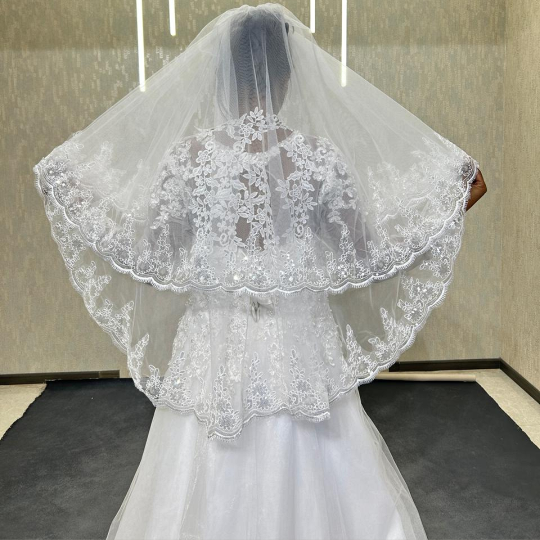 GownLink Short 1.5mtr Bridal Veil With Comb GLV20