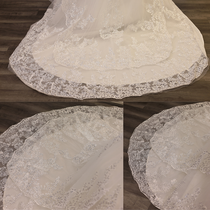 White Wedding Train Gowns for the High-End Christian Bride GLGT179T