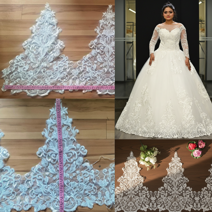 GownLink - White Lace Border with Wedding gown- GLVLQD2 Lace