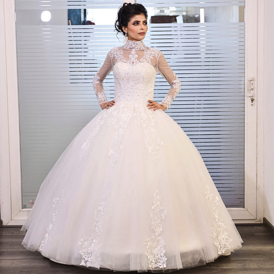 GownLink White Christian Wedding Princess Gown GLHL2311