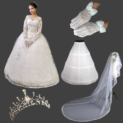 Front view of Bridal Crown on model — GownLink GF038