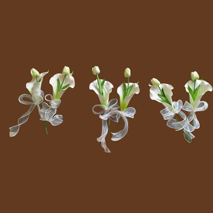 GownLink White and green color Bridesmaid Bouquet Set of Two