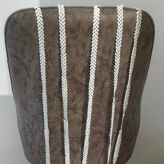 GownLink-White leaf lace border for wedding Gown