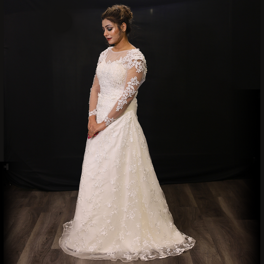 GownLink Elegant White Wedding Dresses A Line for the Modern Bride GLGF077