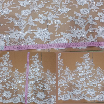 White Lace Border for Wedding Gown- GLQTH Lace