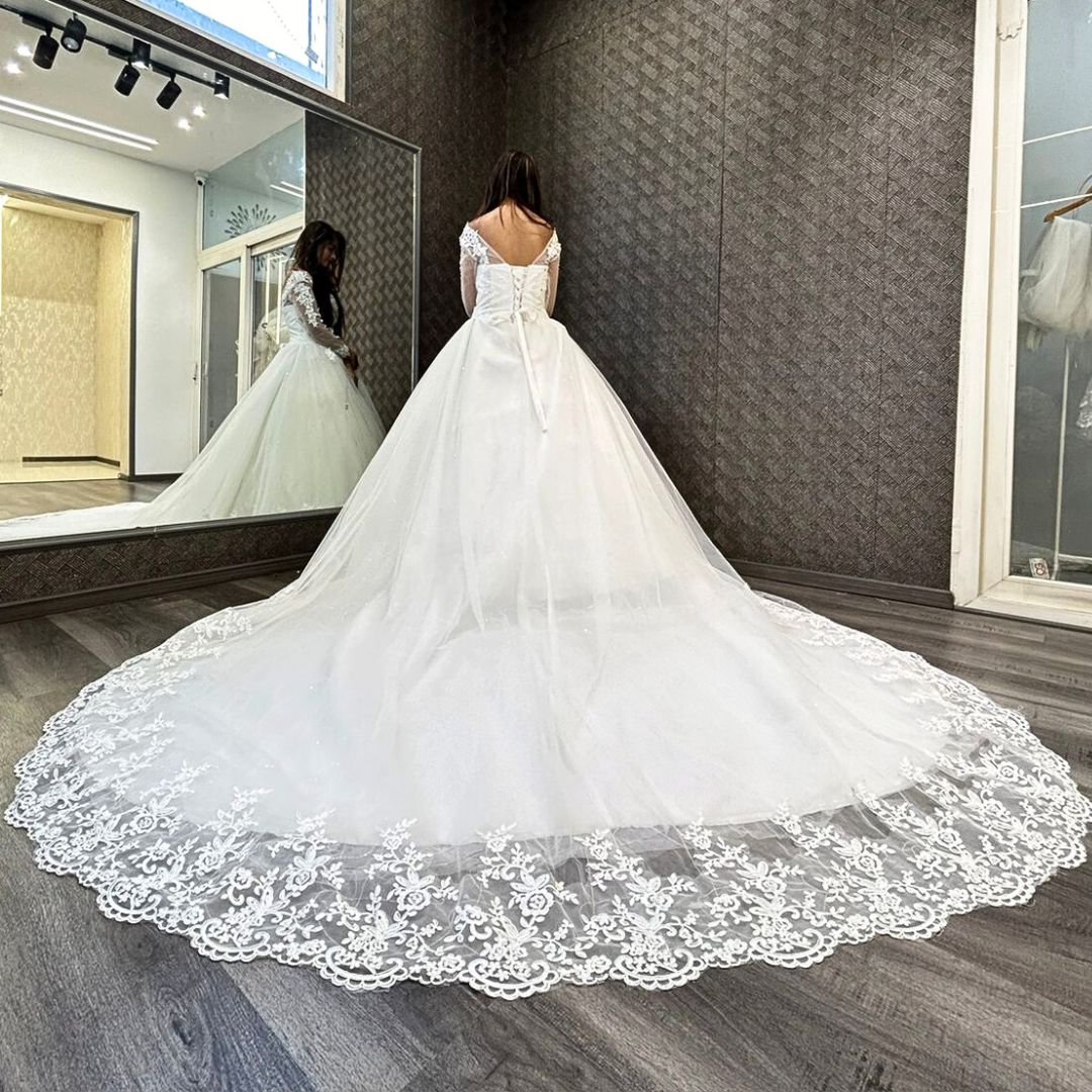 GownLink Christian and Catholic Bridal White Wedding Dress GLHSD189T