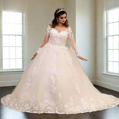 GownLink Christian & Catholic Wedding trail gown GLGT042