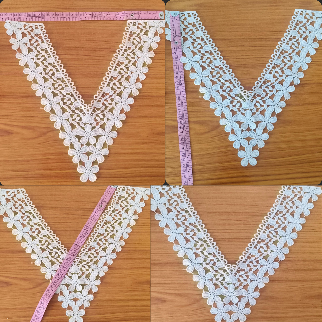 GownLink-V-Nick with flower Patch Neckline Top for wedding dress