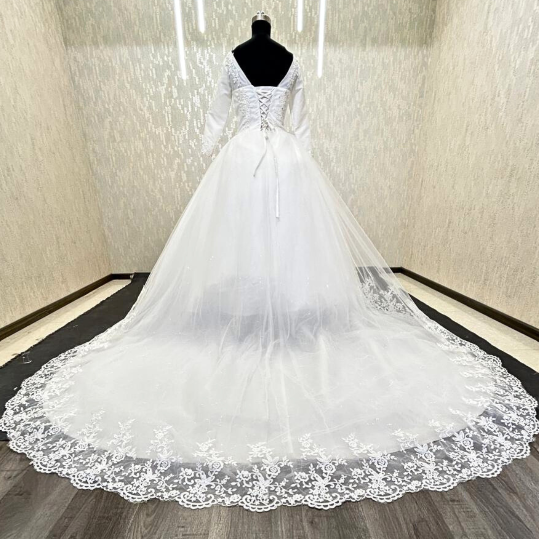 GownLink Christian and Catholic Bridal White Wedding Dress GLHSD189T