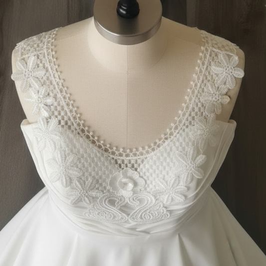 GownLink  Patches -Elegant Lace Patch Neckline Top for wedding dress
