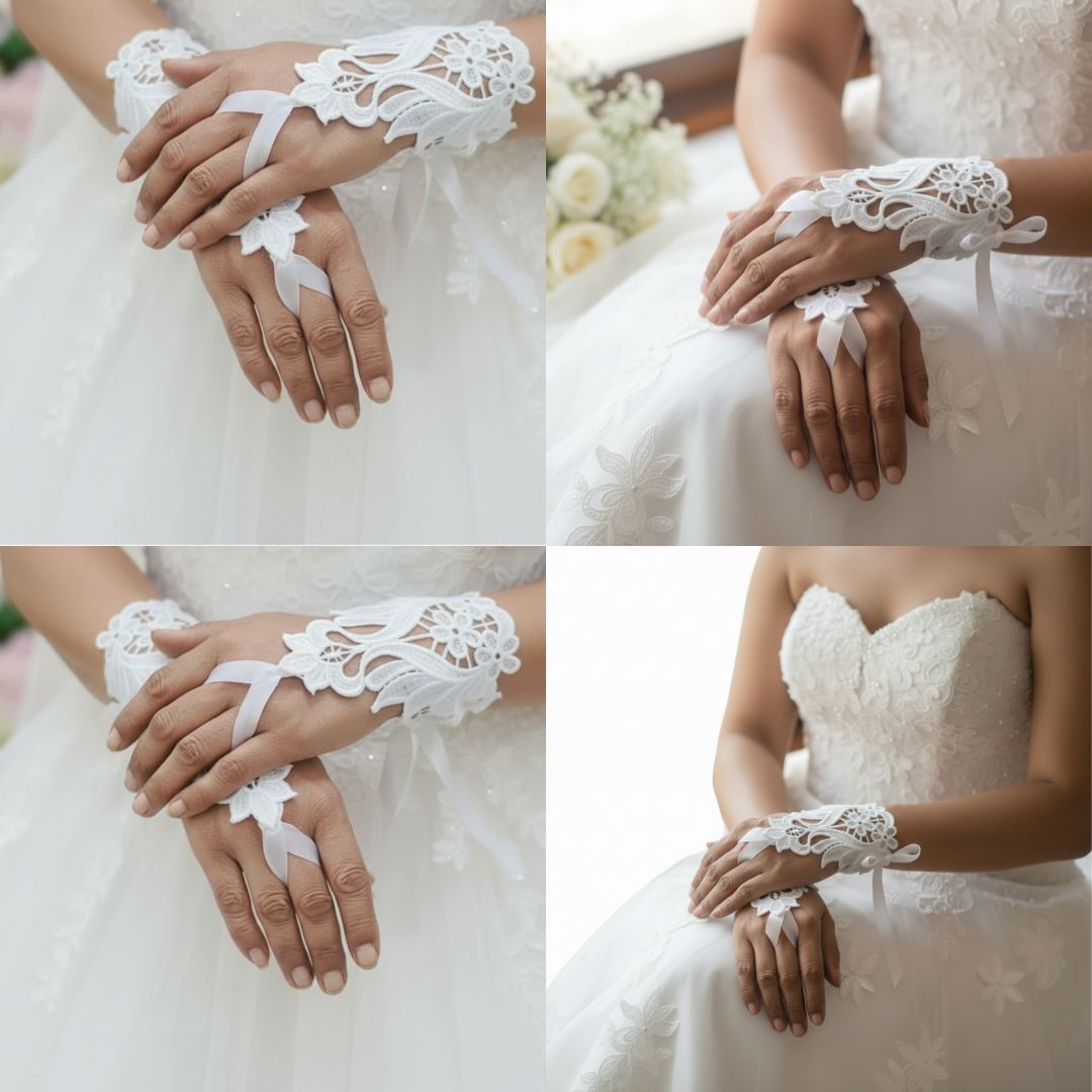 Side view of model wearing Bridal Combo Set — GownLink GRACEFUL