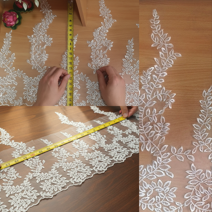 GownLink - White D30 Lace Sequence Border with Wedding Gown