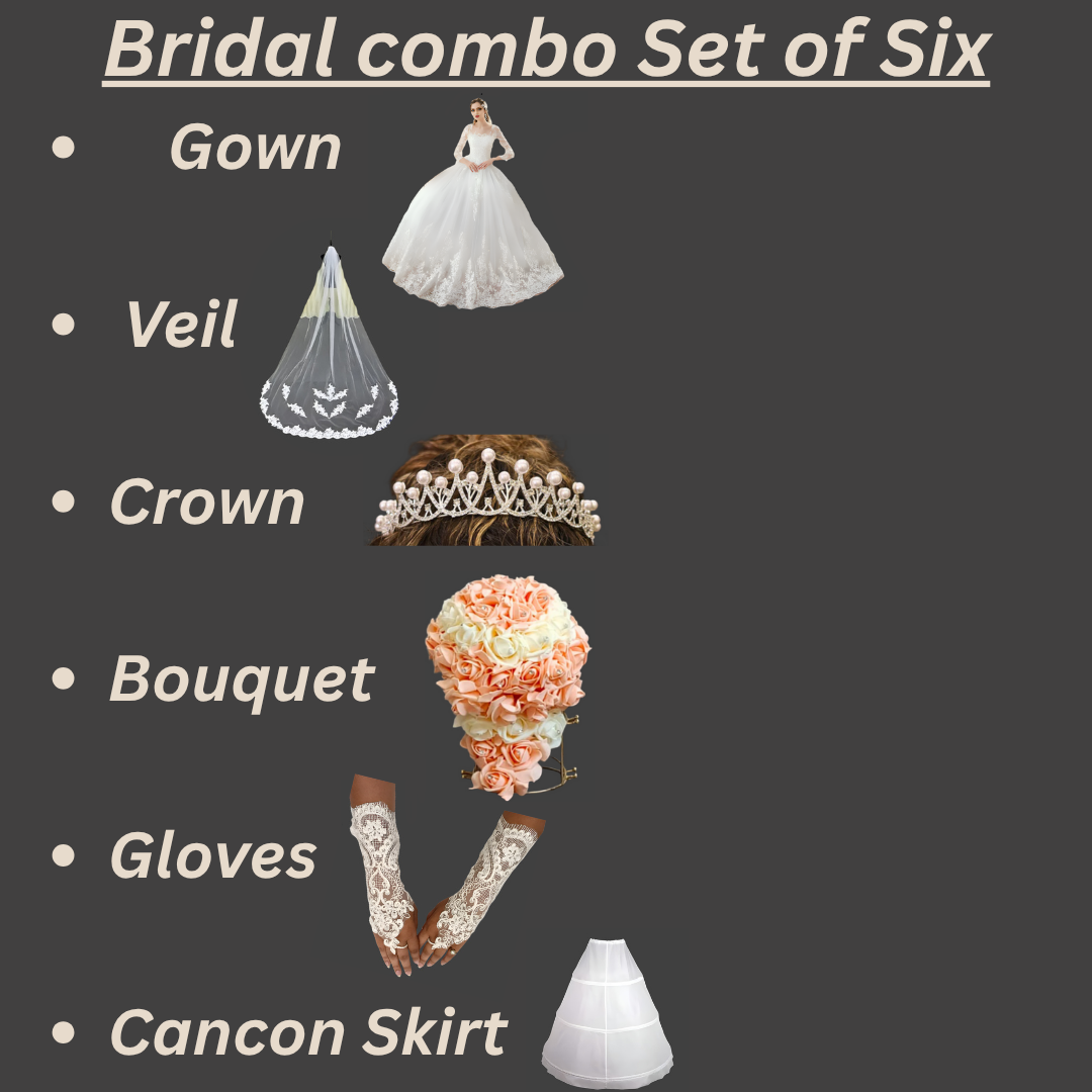 GownLink's Graceful Elegance Divine Bridal Combo Set of Six for Christian & Catholic Weddings Combo-TD50