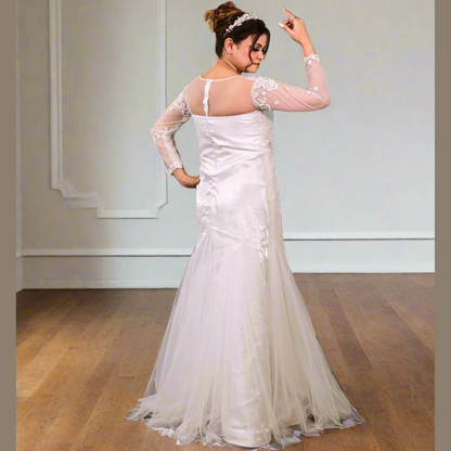 GownLink Christian and Catholic Weddings A Line Gown with Sleeves GLHMA-Line