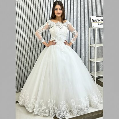 GownLink Christian and Catholic Bridal White Wedding Dress GLHSD189T