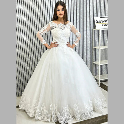 GownLink White Bridal Ball Gown for Christian & Catholic Weddings GLHSD189CB