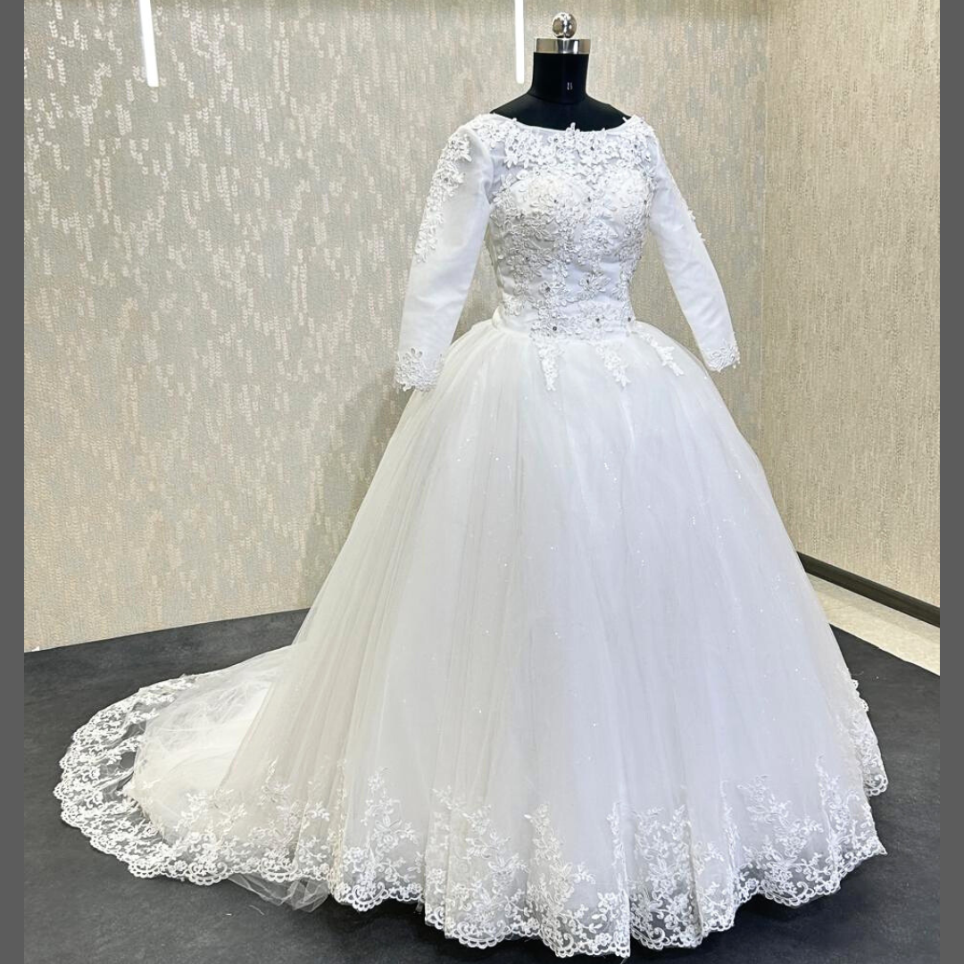 GownLink Christian and Catholic Bridal White Wedding Dress GLHSD189T