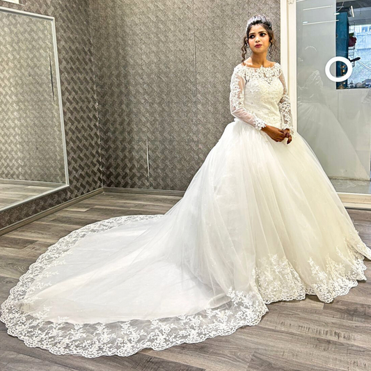 GownLink Christian and Catholic Bridal White Wedding Dress GLHSD189T