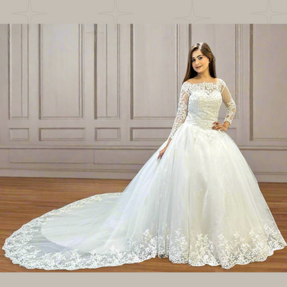 GownLink Christian and Catholic Bridal White Wedding Dress GLHSD189T