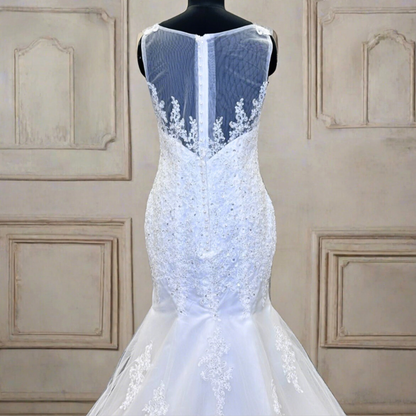 GownLink Elegant Mermaid Wedding Gown with Sleeves Christian & Catholic Bridal Dress for Church Ceremony GLD290