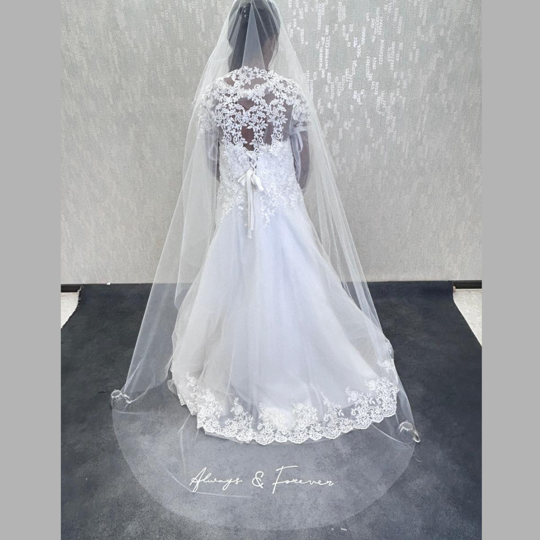 GownLink's  Cathedral Bridal Veil for Christian and Catholic Weddings