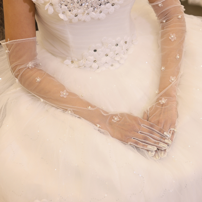 GownLink's Radiant Bridal Gloves for Christian & Catholic Wedding G100