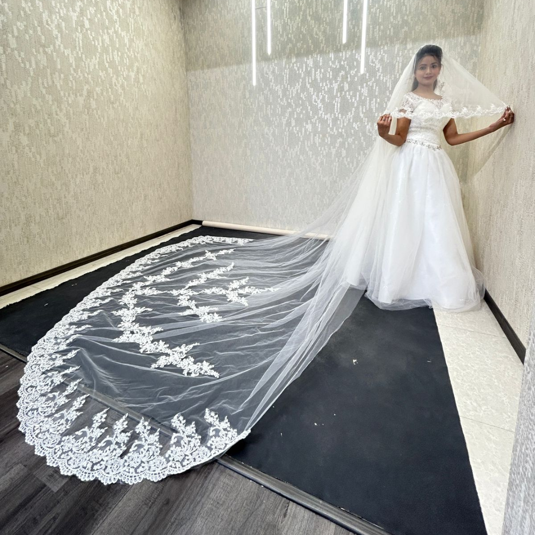 GownLink 3.5mtr Long 80 Inch Wide Veil Christian & Catholic GAVL007