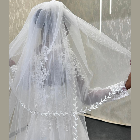 GownLink's Bridal Short Veil for Christian & Catholic Weddings GLVLB1