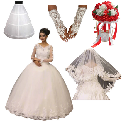 Full set of Bridal Combo Set laid out flat — GownLink HSD189