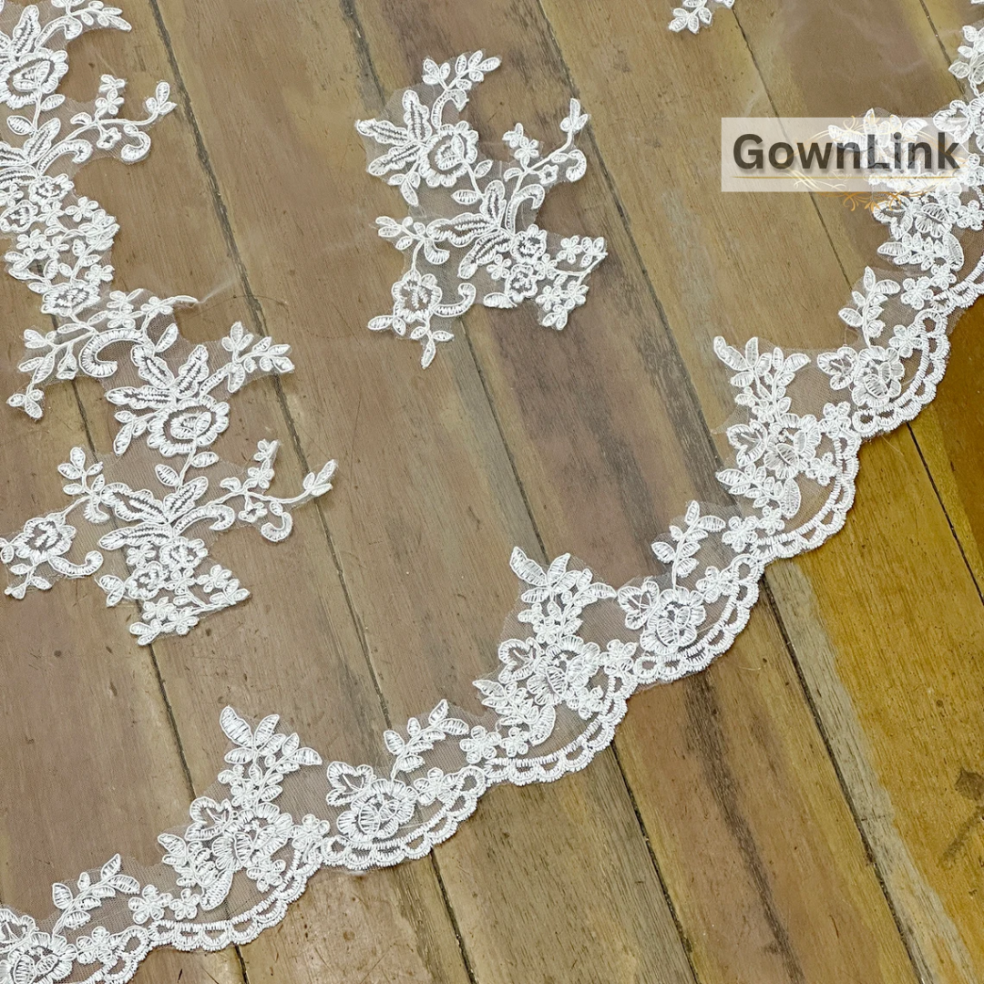 GownLink Bridal Long Veil Comb for Christian & Catholic Weddings GLVL-22