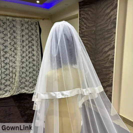 GownLink Bridal Long Veil Comb for Christian & Catholic Weddings GLVL-23