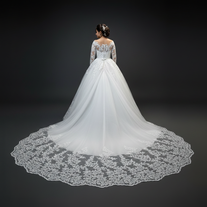 GownLink Divine Grace Christian Gowns Catholics White Train Gown GLTD50T