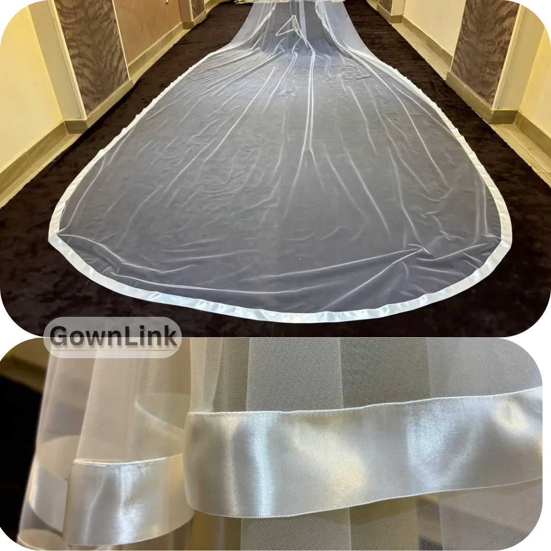 GownLink Bridal Long Veil Comb for Christian & Catholic Weddings GLVL-23