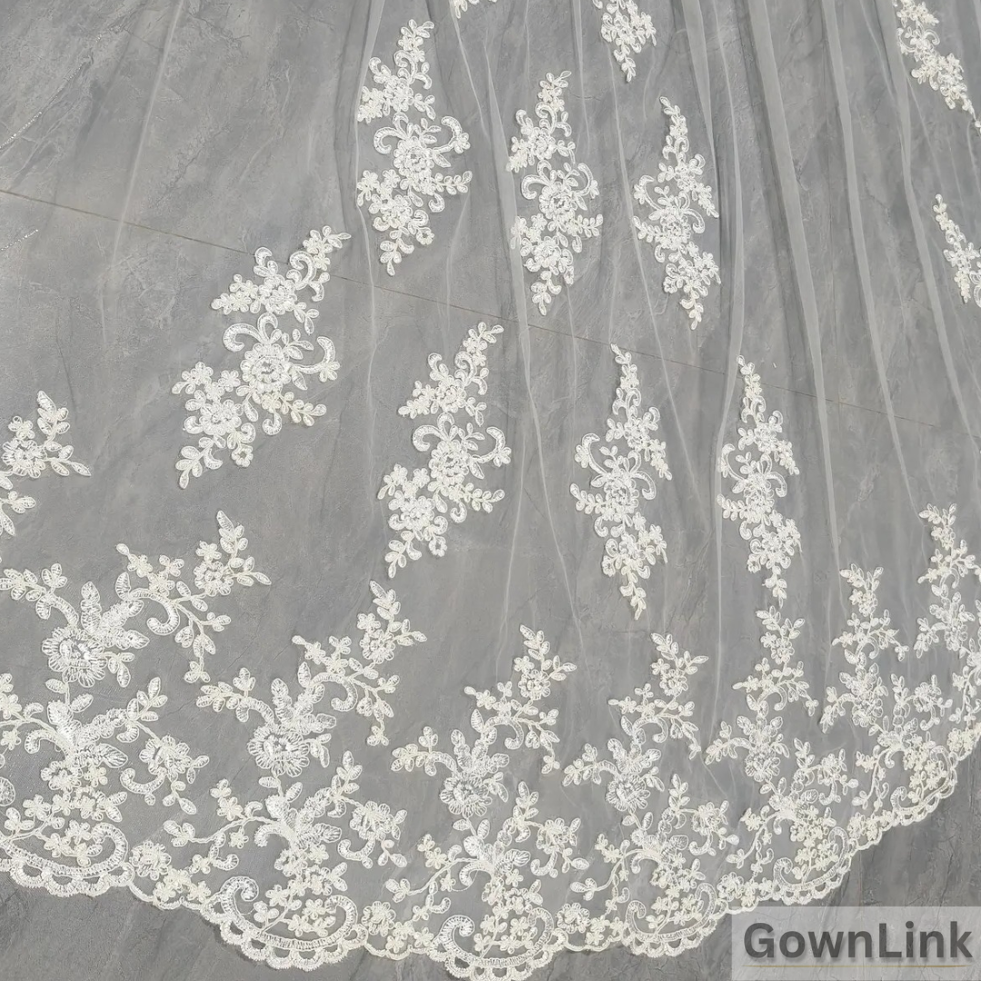 GownLink Bridal Long Veil Comb for Christian & Catholic Weddings GLVL-24