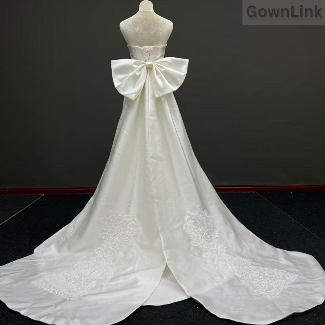 GownLink,s Long Satin Detachable Bow for wedding dress GLB-TD39