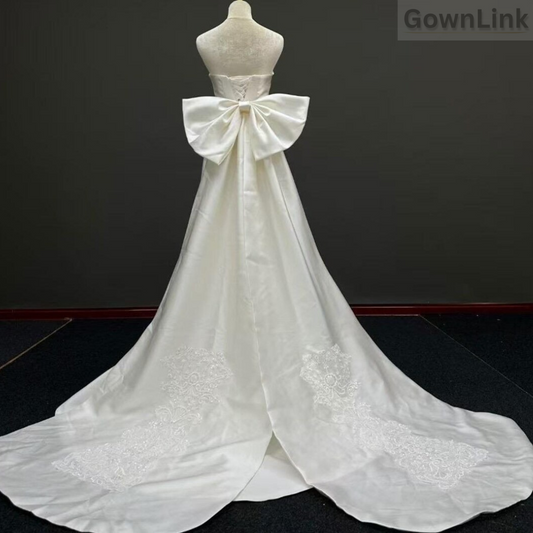 GownLink,s Long Satin Detachable Bow for wedding dress GLB-TD39