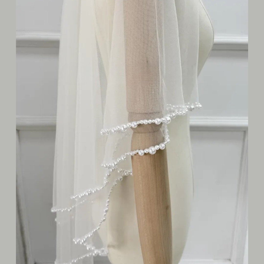 Gownlink Cathedral Bridal & Holy Communion Short Veil Code- GLVPearl-1