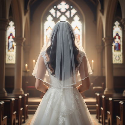 Gownlink Cathedral Bridal & Holy Communion Short Veil Code- GLVPearl-1